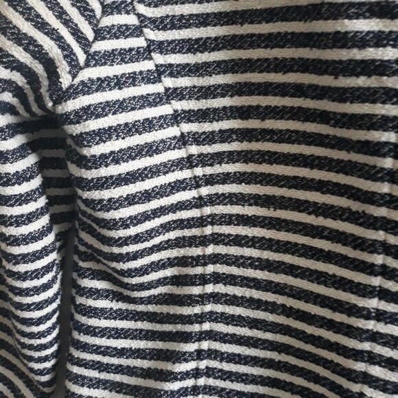 Ruby Rd Jacket Blazer Top Womens Size 10 Blue White Striped Fringed Pocket - Picture 5 of 12